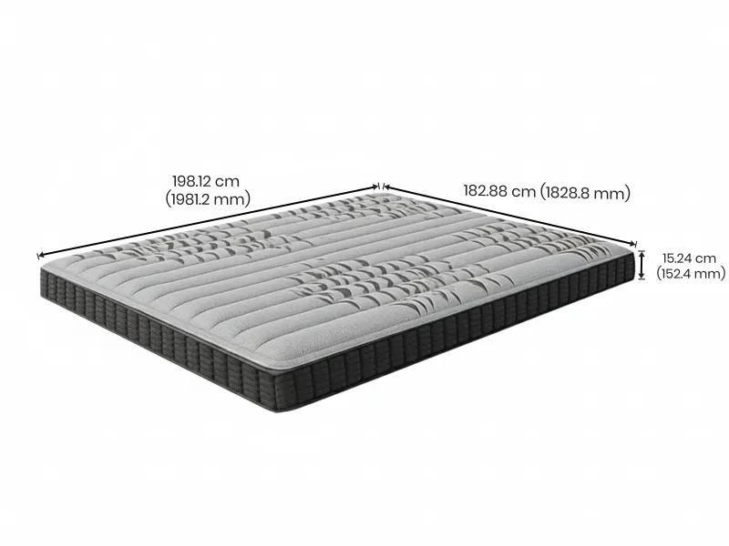 Vesta Solid Wood King Size Double Bed with 6 Inches Memory Foam Mattress